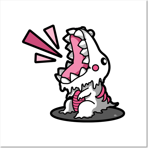 SM3GMASAURUS REX WHITE (PINK) Wall Art by KnavishApparel